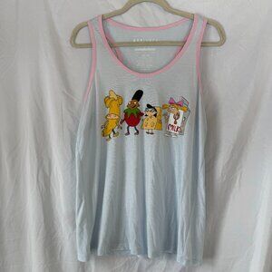 Hey Arnold Tank Top Women Large L Blue Pink Nickelodeon BoxLunch Sleeveless